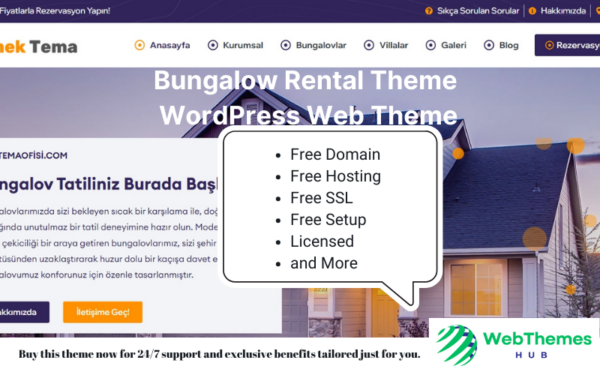 Bungalow Rental Theme WordPress Web Theme