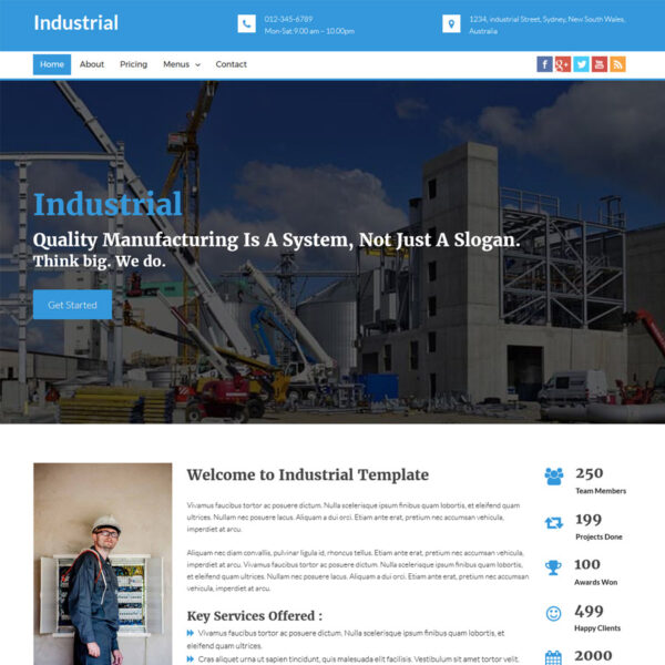 Industrial WordPress Technolgy Theme