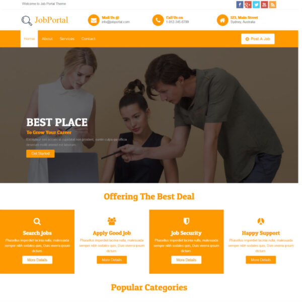 JobPortal WordPress Theme