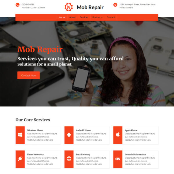 Mob Repair WordPress Technolgy Theme