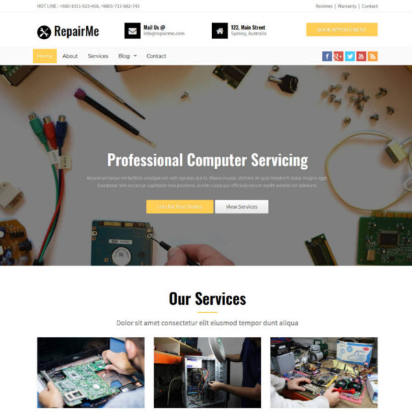 RepairMe WordPress Technolgy Theme