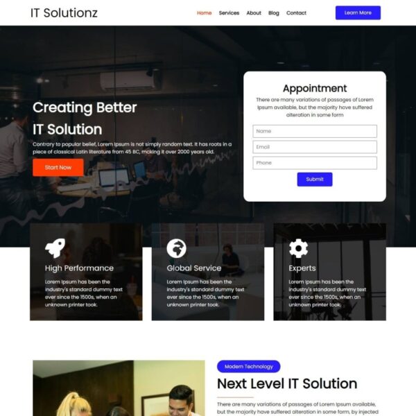 IT-Solutionz WordPress Software Theme