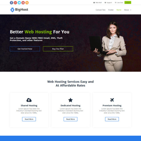 BigHost WordPress Hosting Theme