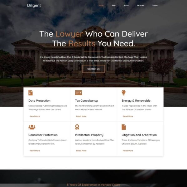 Diligent WordPress Lawyer Theme