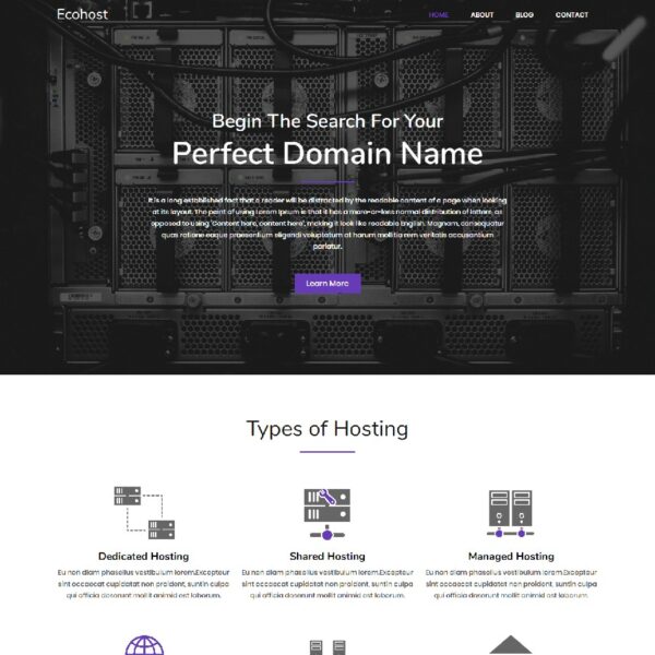 Ecohost WordPress Hosting Theme