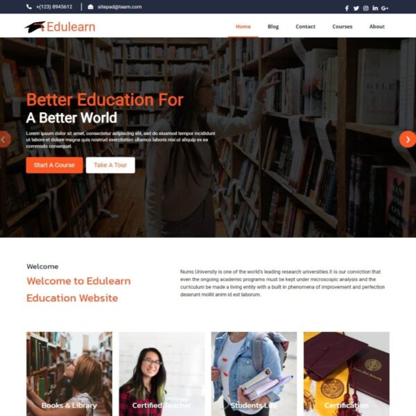 Edulearn WordPress Education Theme