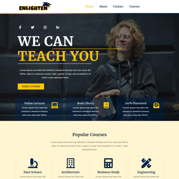 Enlighten WordPress Education Theme