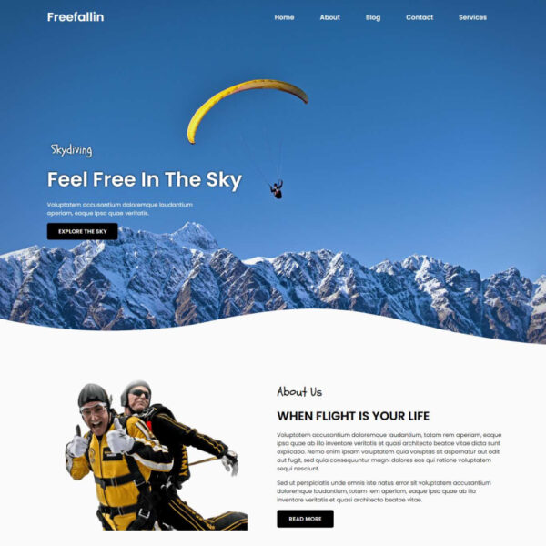 Freefallin WordPress Sports Theme