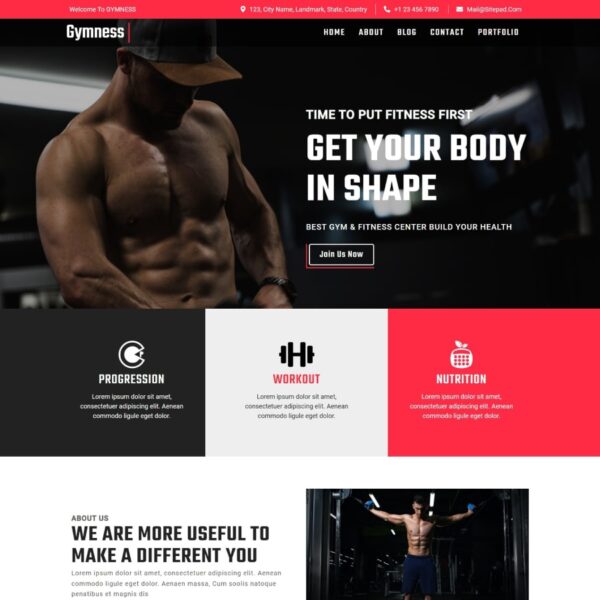 Gymness WordPress Health Theme