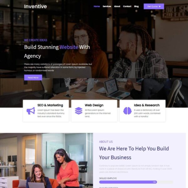 Inventive WordPress Web Design Theme