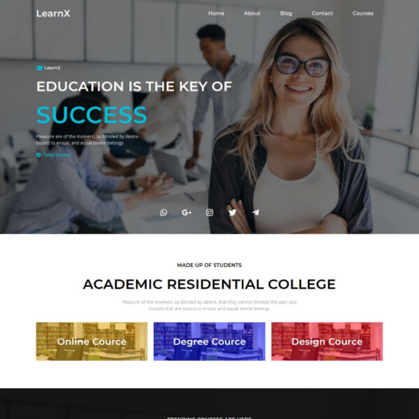 LearnX WordPress Education Theme