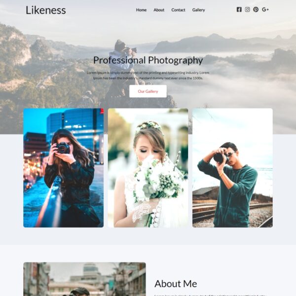 Likeness WordPress Photography Theme