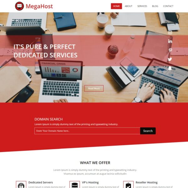 MegaHost WordPress Hosting Theme