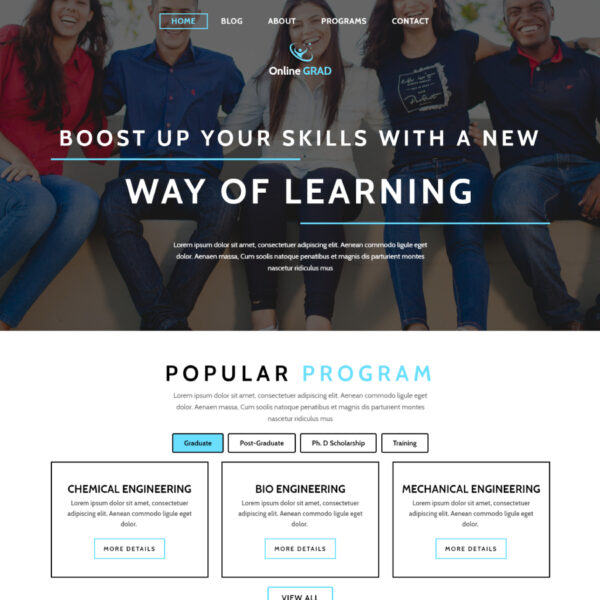 Onlinegrad WordPress Education Theme