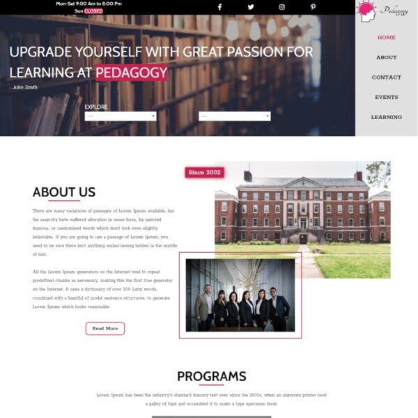 Pedagogy WordPress Education Theme