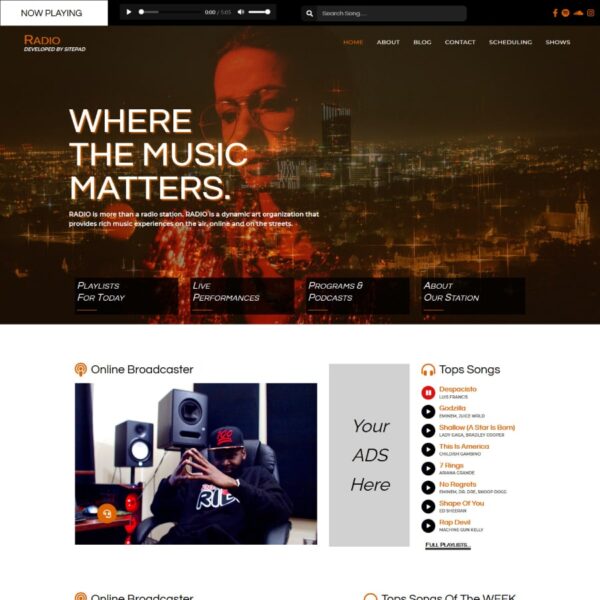 Radio WordPress Music Theme