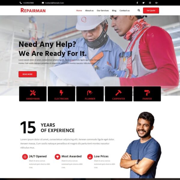 Repairman WordPress Personel Theme