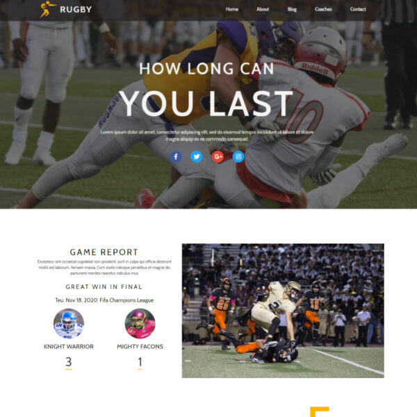 Rugby WordPress Sports Theme