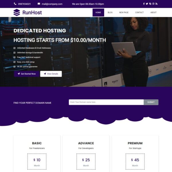 RunHost WordPress Hosting Theme