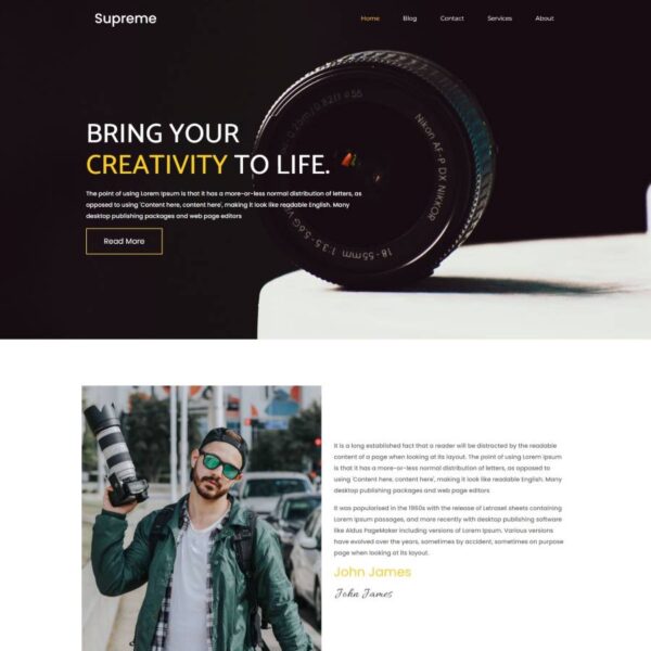 Supreme WordPress Photography Theme