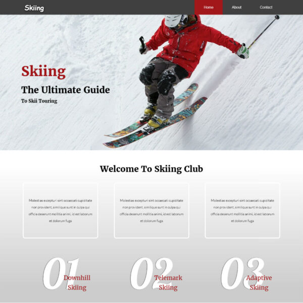 Skiing WordPress Sports Theme