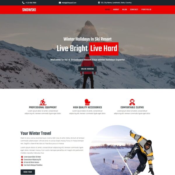 Snowski WordPress Sports Theme