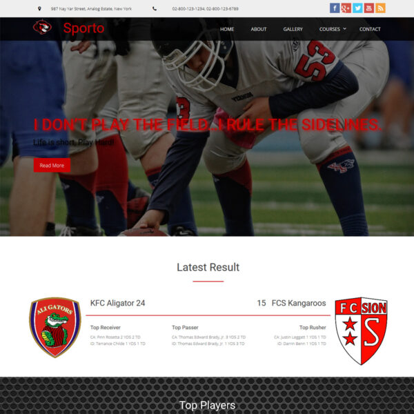 Sporto WordPress Sports Theme