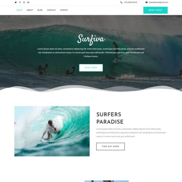 Surfiva WordPress Sports Theme