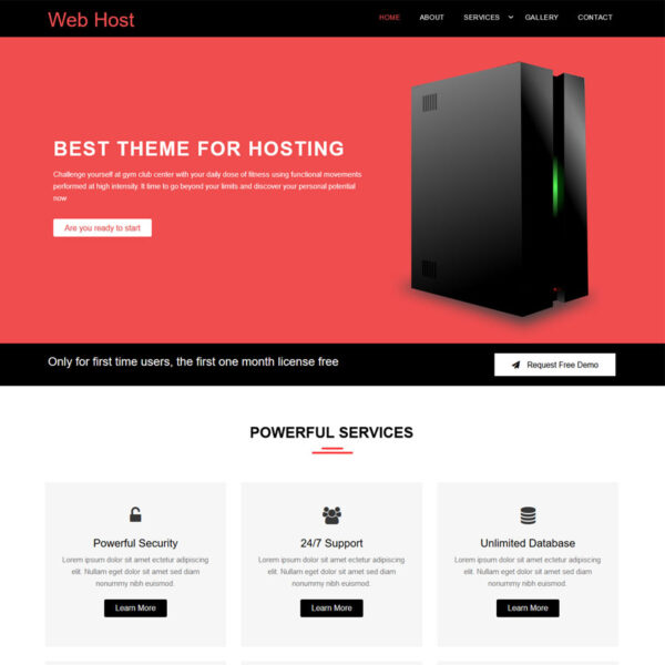 Web Host WordPress Hosting Theme