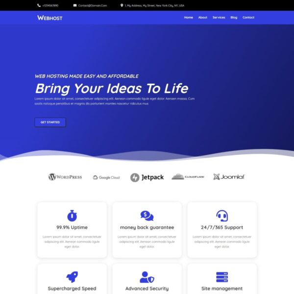 Webhoster WordPress Hosting Theme
